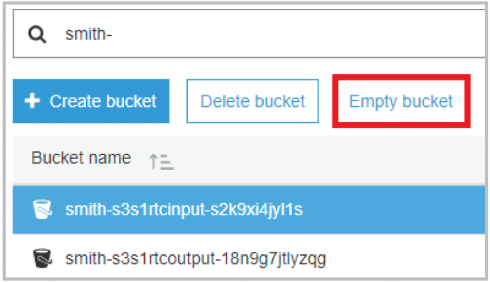 Image showing how to find the the Empty bucket button