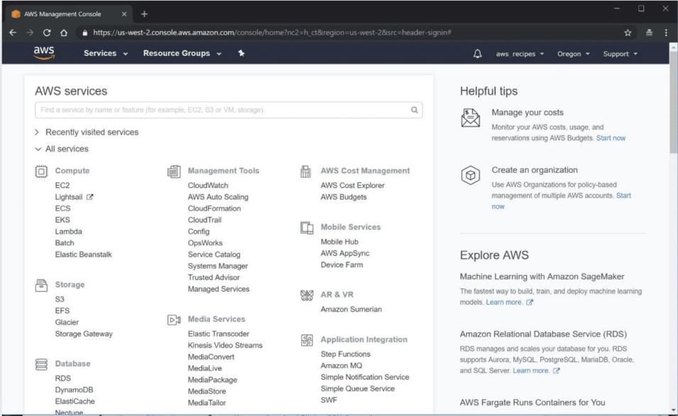 This image offers information on the AWS Management Console