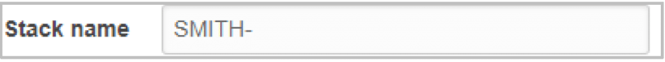 Screenshot showing how to name your Stack