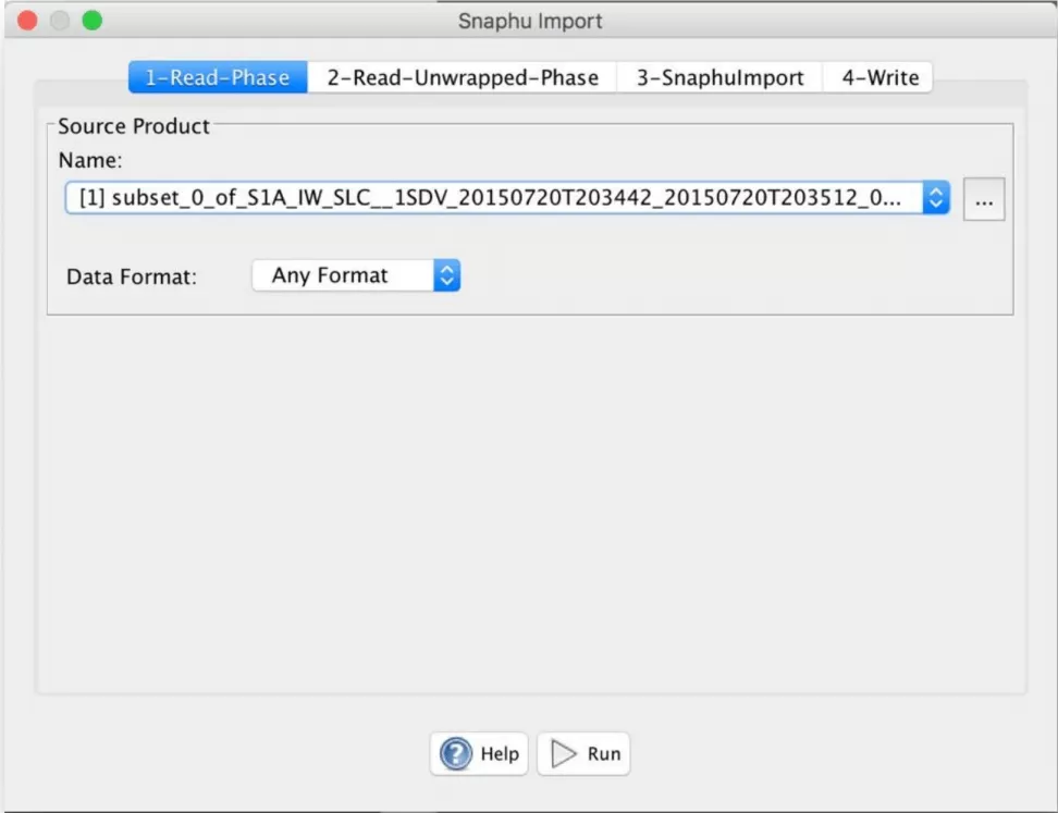 This image shows how to browse to your wrapped interferogram and select it.