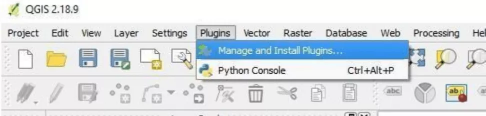 This image shows how to navigate to Manage and Install Plugins...