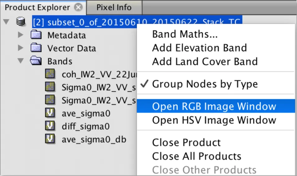 This image shows how to navigate to Open RGB Image Window