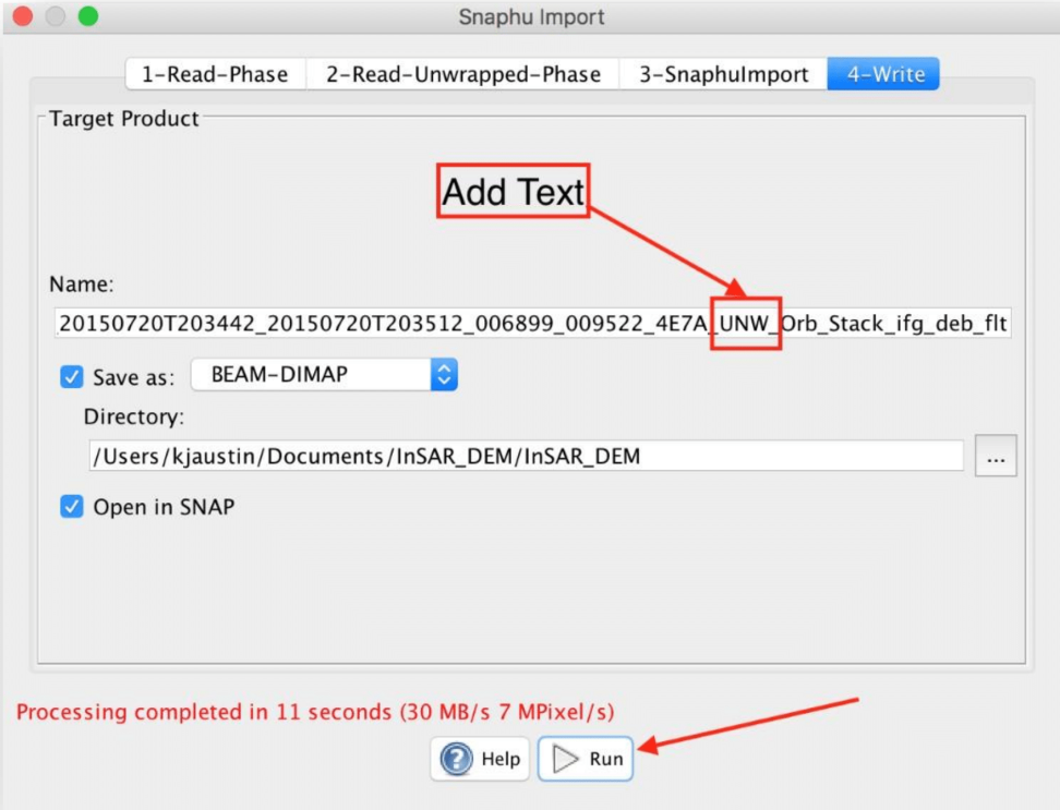 This image shows how to add text to create a unique file name. 