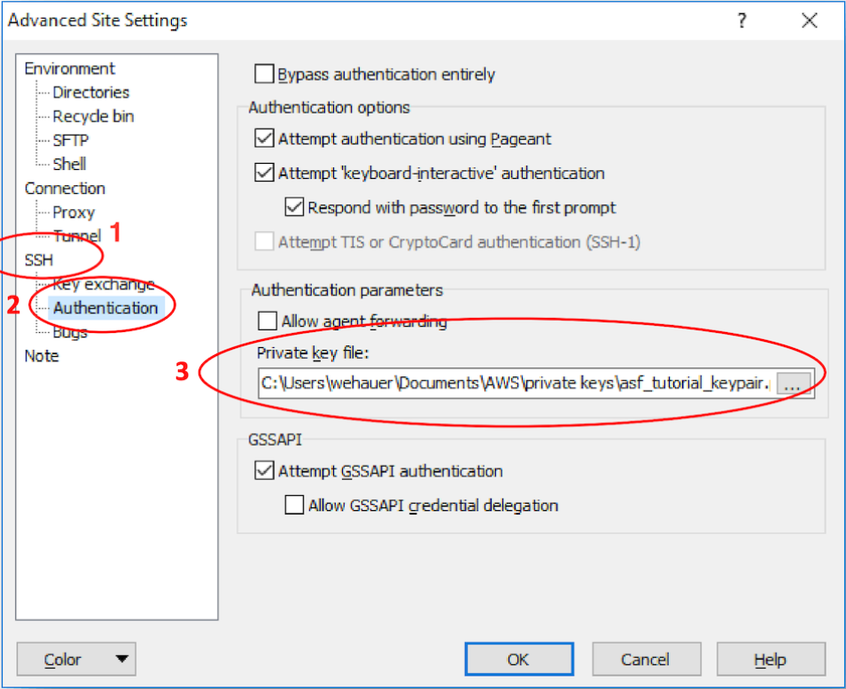 screenshot of advanced site settings window