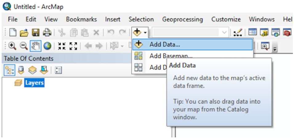 screenshot showing multiple windows in arcmap