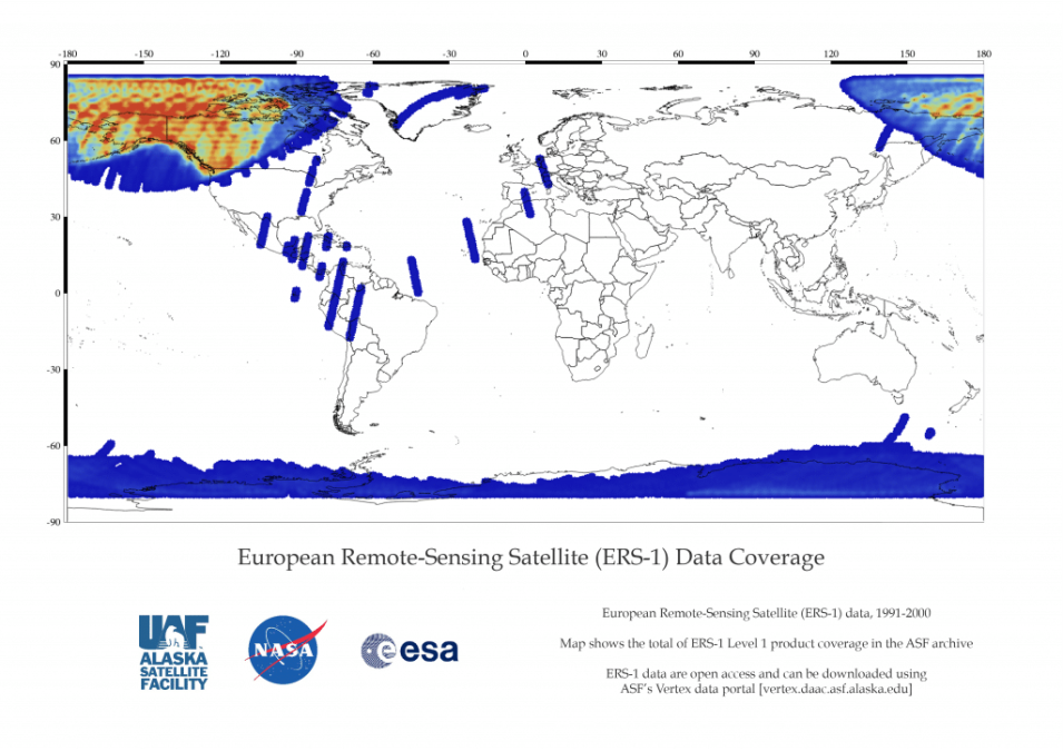 Map of ERS-1 Data Coverage