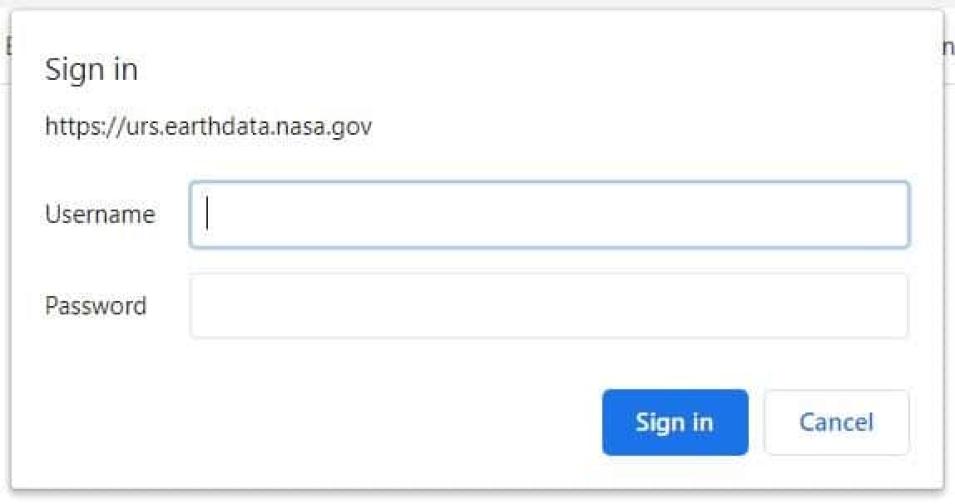 Figure 2 shows the Earthdata Sign In window