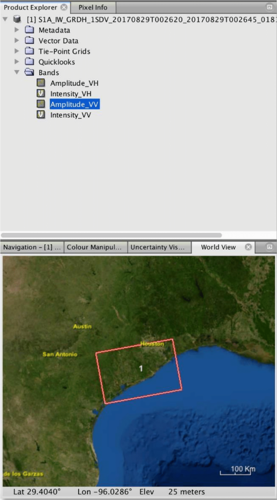 Vertical screenshot showing text at top and map of Texas coast at bottom