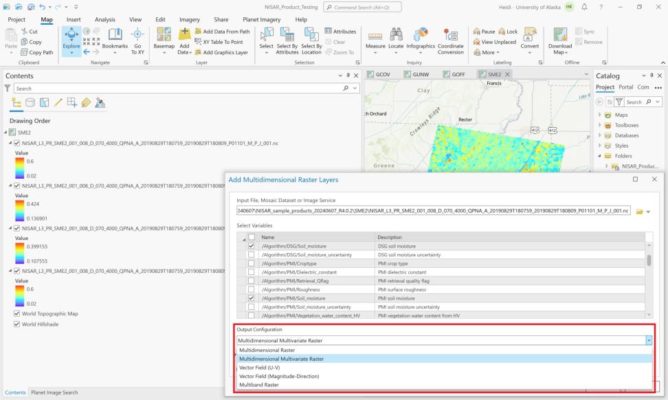 Screenshot of ArcGIS multidimensional multivariate configuration option