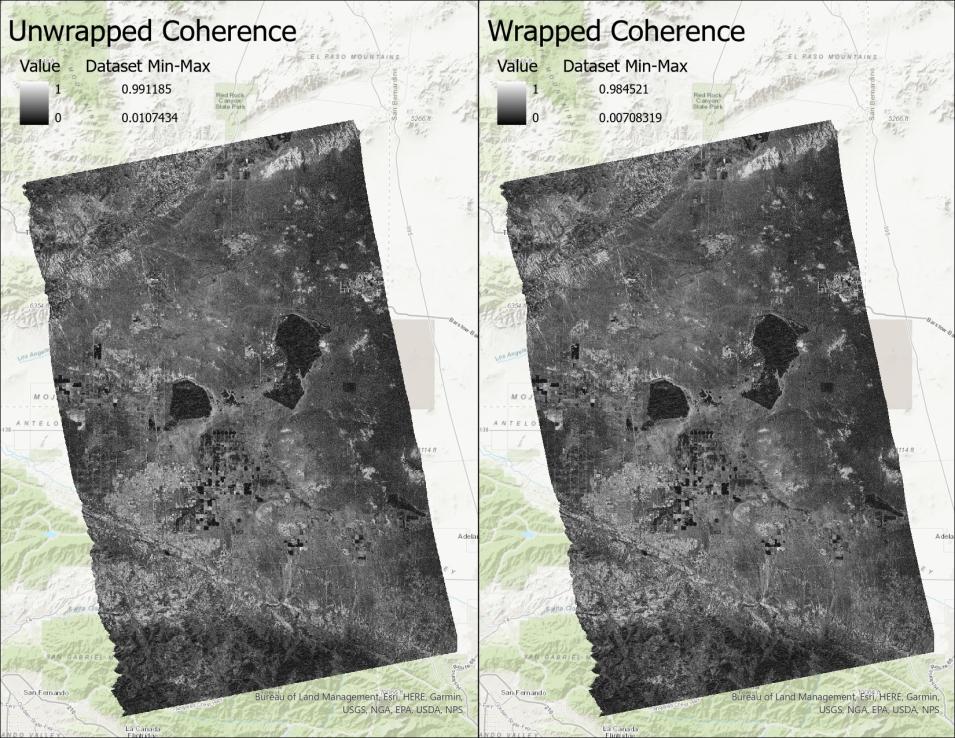 Screenshot of ArcGIS Coherence Comparison