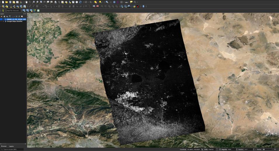 Screenshot of QGIS cumulative cut count visualization