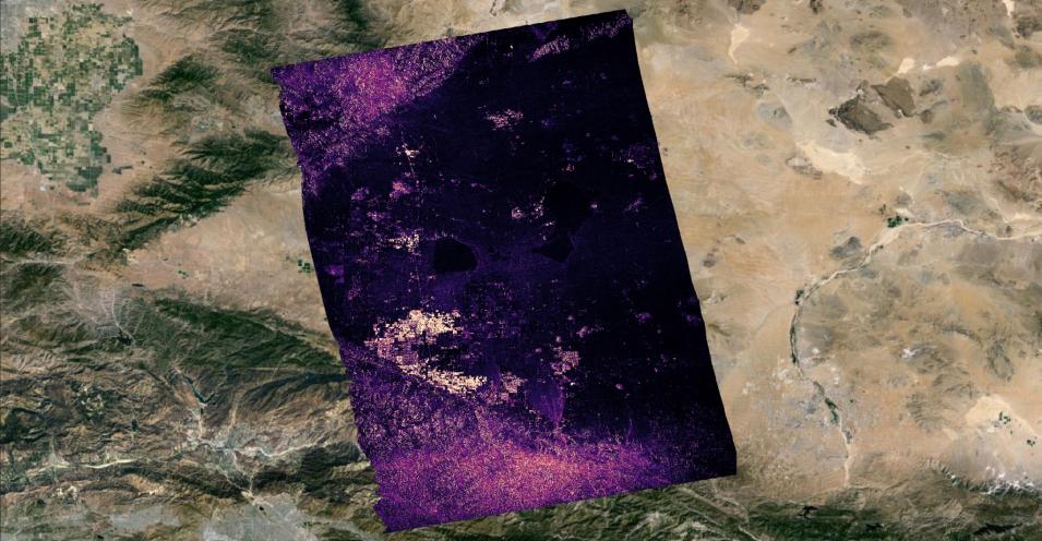 Screenshot of QGIS visualization in color