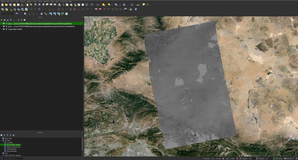 Screenshot of QGIS with layers added