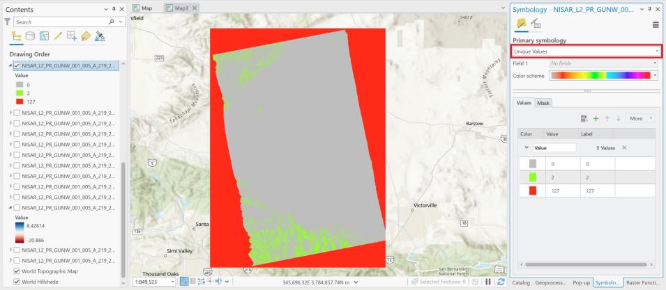 Screenshot of ArcGIS mask