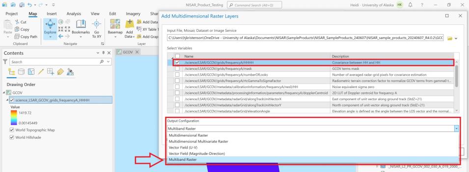 Screenshot of ArcGIS select variable feature