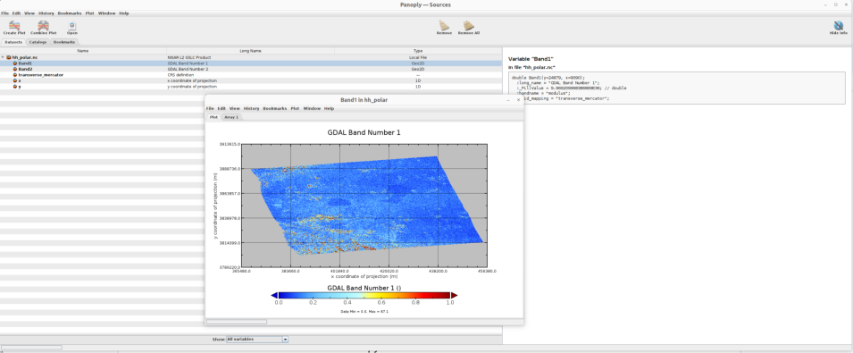 Screenshot of amplitude data