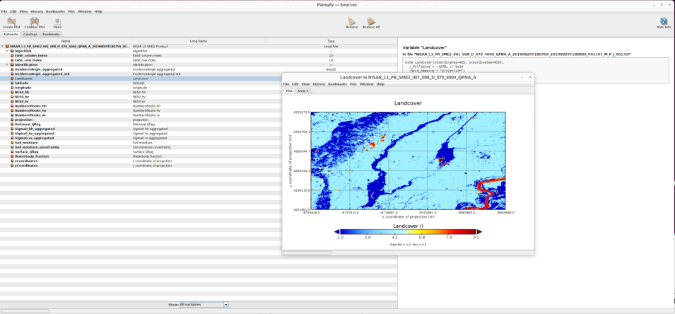 Screenshot of the landcover sub-dataset is displayed
