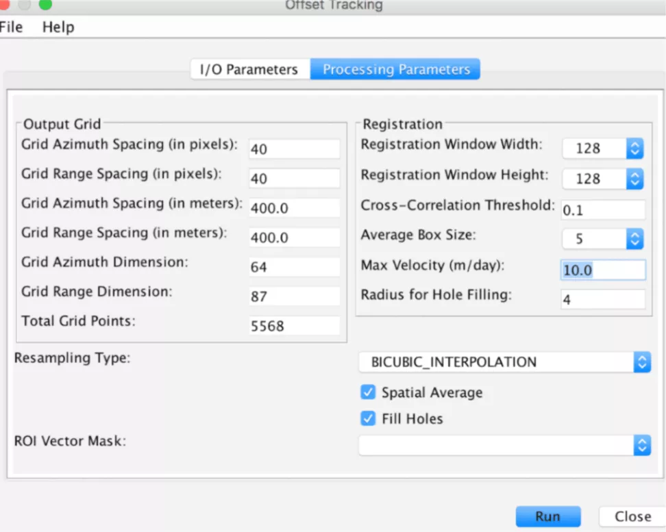 This image shows the Offset Tracking dialog