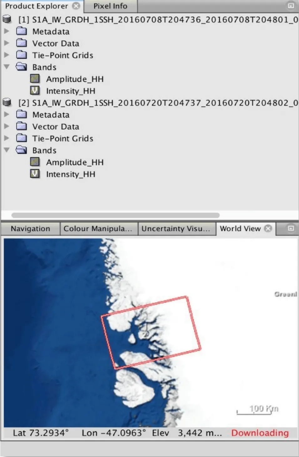 This image shows the Product Explorer with World View