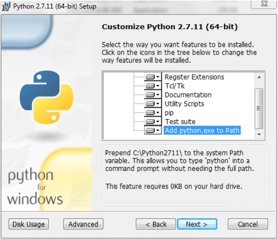 This image shows how to add python.exe to Path