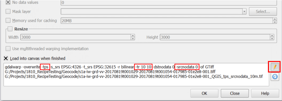 This image shows how to access the gdal command directly in the code pane