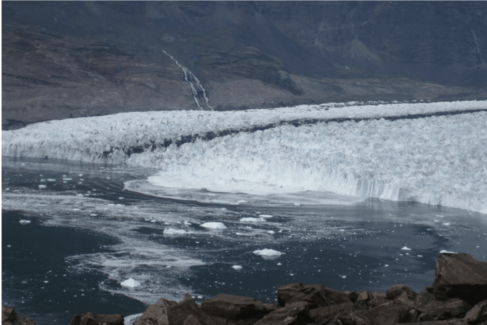 Rink Glacier calving; Credit: Faezeh M. Nick