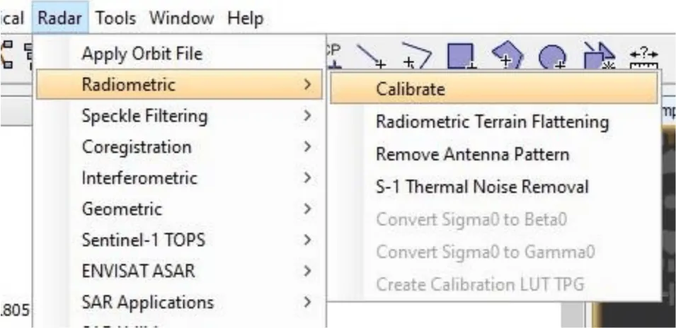 Image shows how to navigate to Calibrate