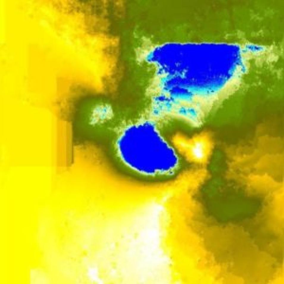 Figure 5: Segment of the resultant displacement map. Contains modified Copernicus Sentinel data (2016) processed by ESA.