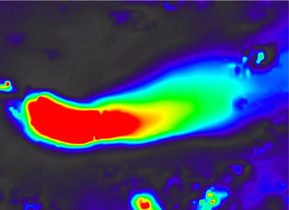 This image shows the Velocity Map of Rink Glacier; Contains modified Copernicus Sentinel data