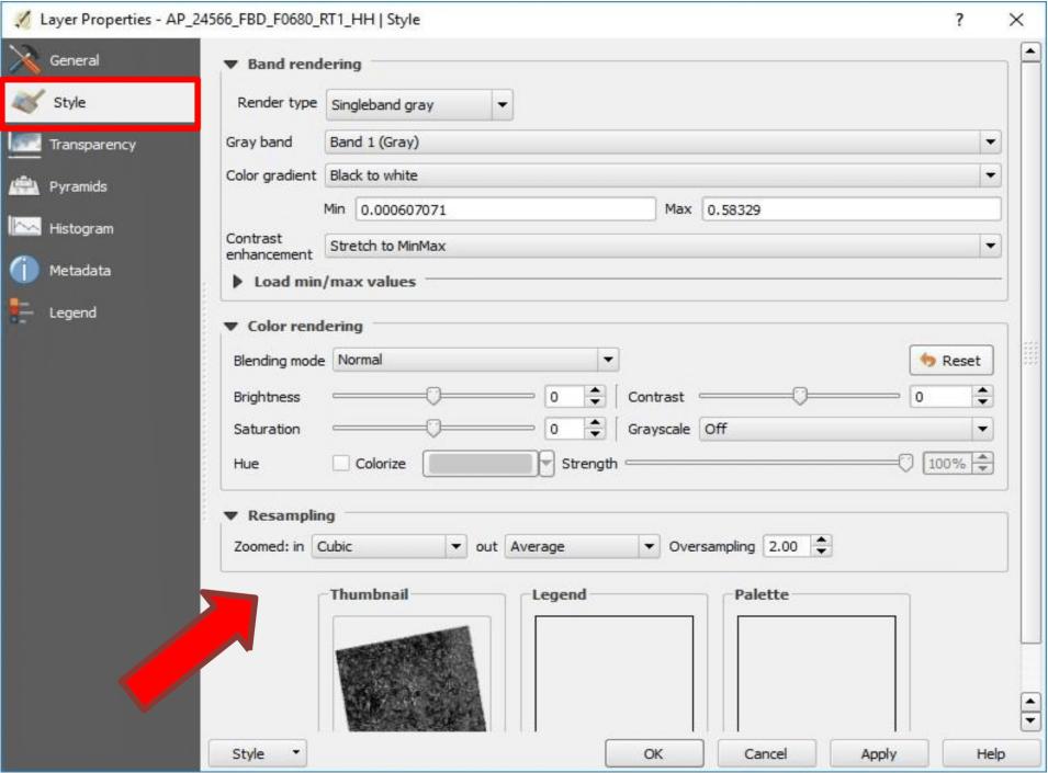 Layer Properties dialog