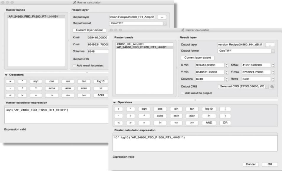 Raster Calculator dialog