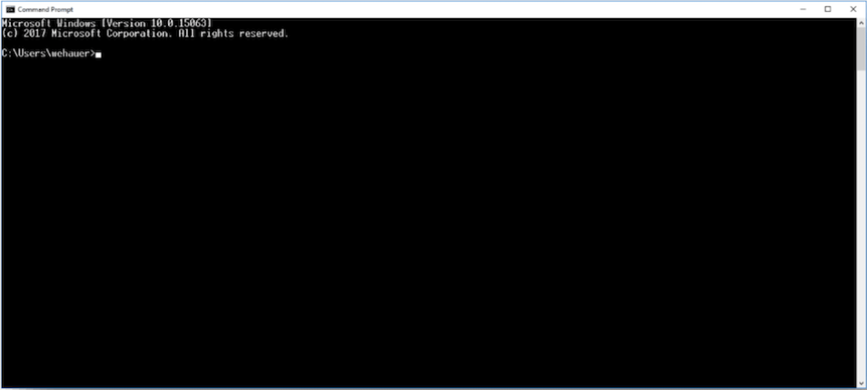 screenshot of Windows 10 command line