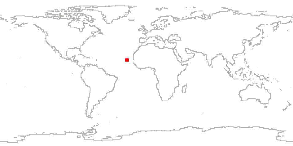 CPEX-CV coverage area shown in a red box overlaid on a simple line map.