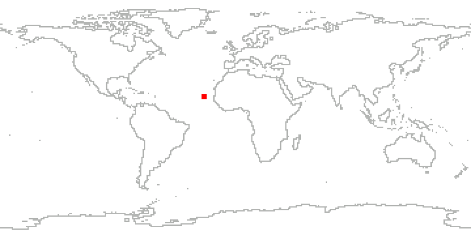 CPEX-CV coverage area shown in a red box overlaid on a simple line map.