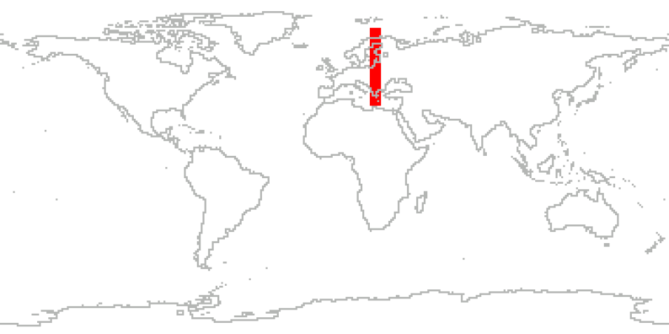 World map with Finland highlighted in red.