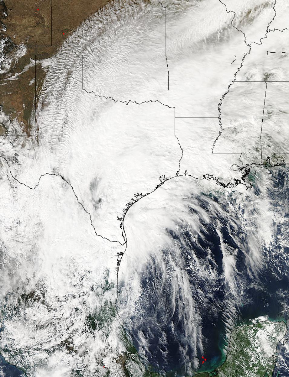 Satellite image of Hurricane Patricia from MODIS/Aqua on 24 October 2015.