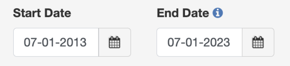 This image shows how to insert your dates of interest