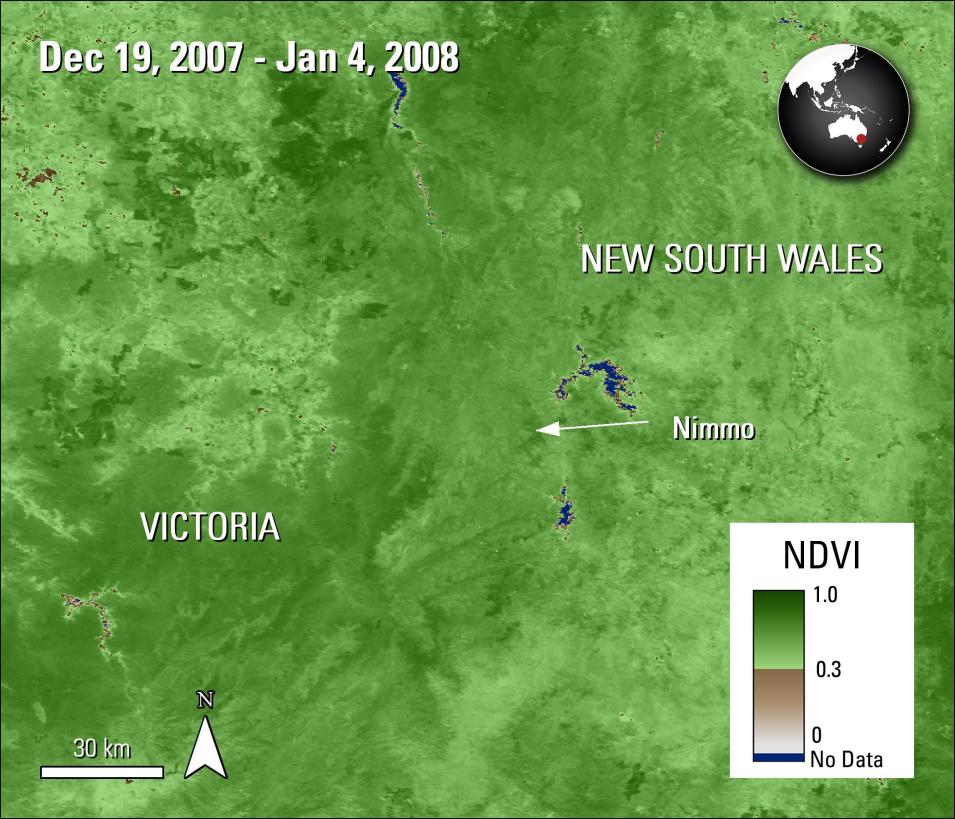 Long-term vegetation change near Nimmo using NDVI