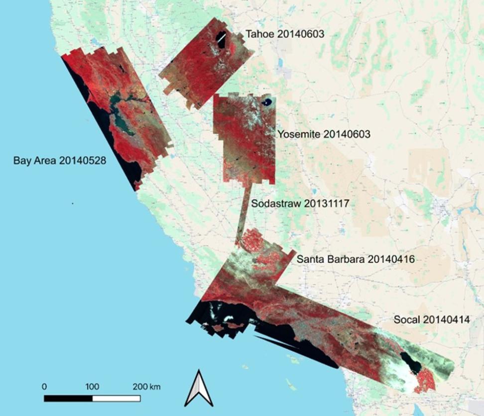 Surface reflectance imagery from the AVIRIS-Classic instrument collected for NASA's Western Diversity Time Series (WDTS) 