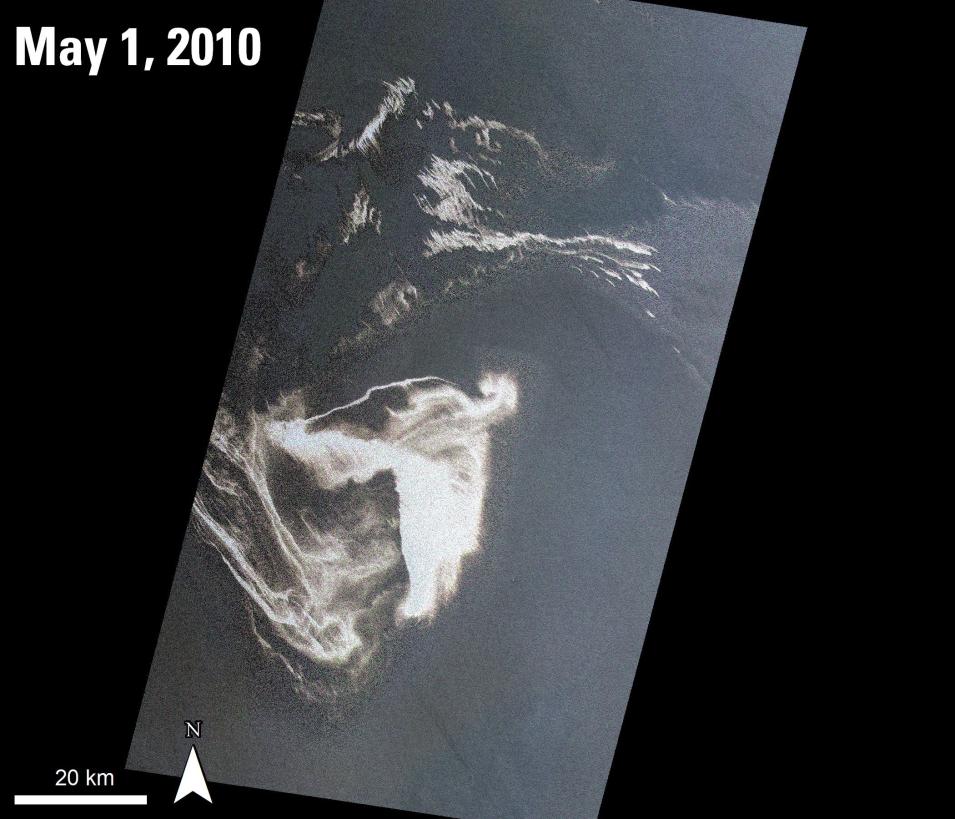 ASTER unprocessed image of Deepwater Horizon oil spill on May 1, 2010