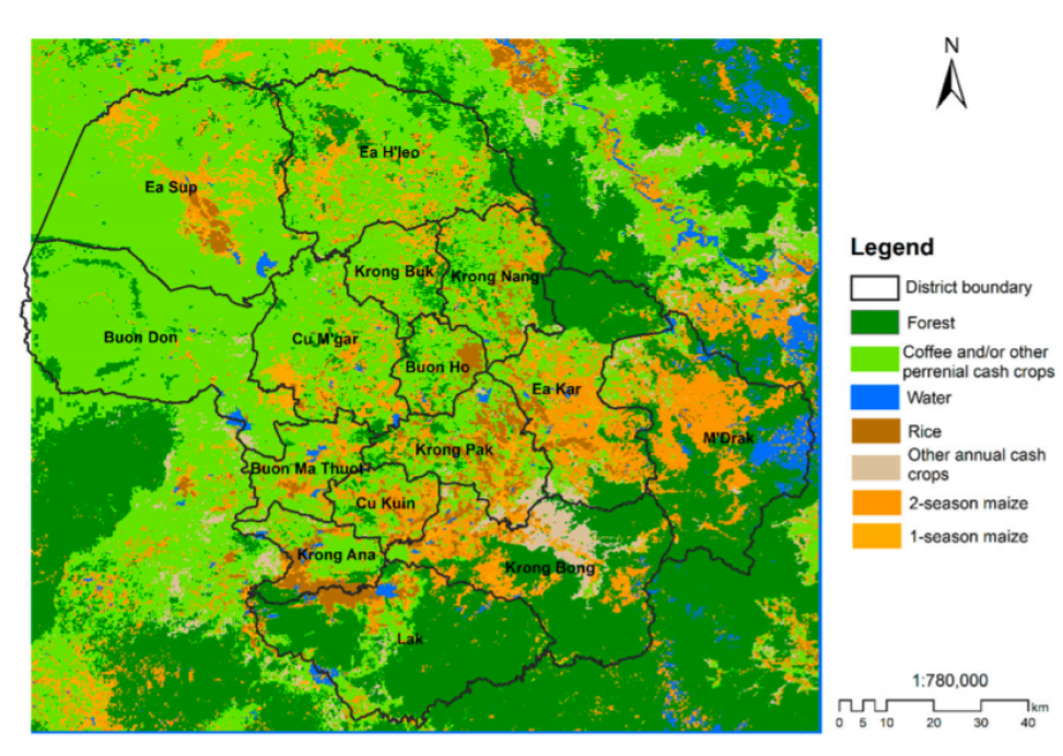 Satellite data showing land use