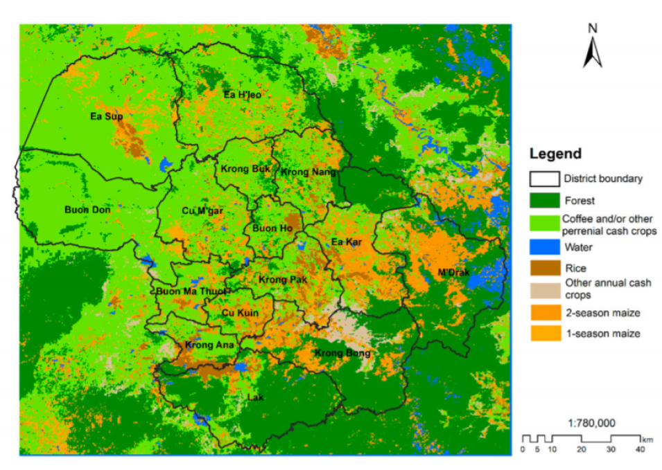 Satellite data showing land use