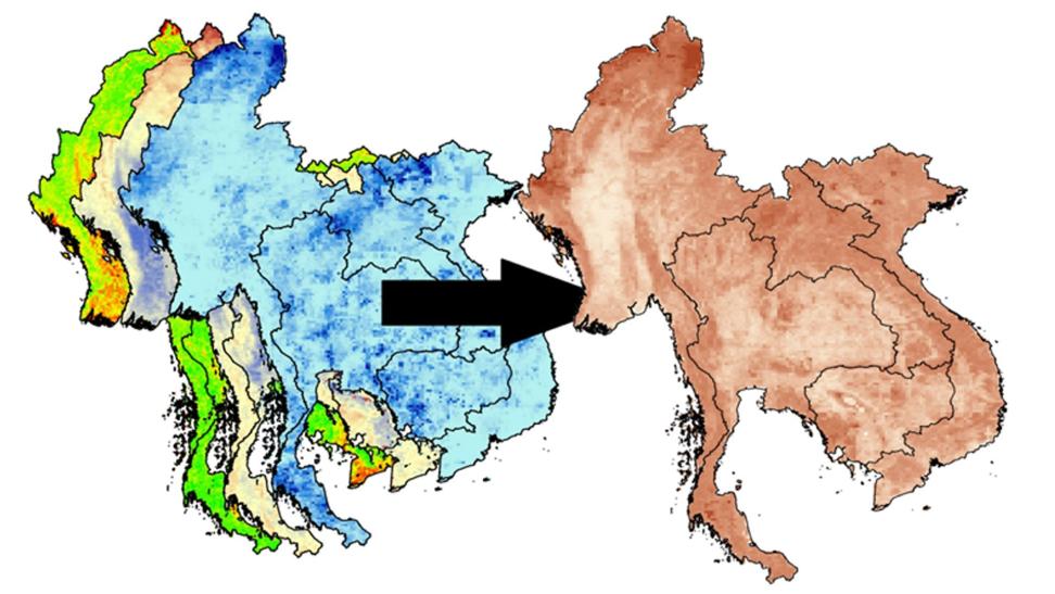 A visualization of the NASA Earth Observation data used in the Mekong River Basin Agriculture DEVELOP project.