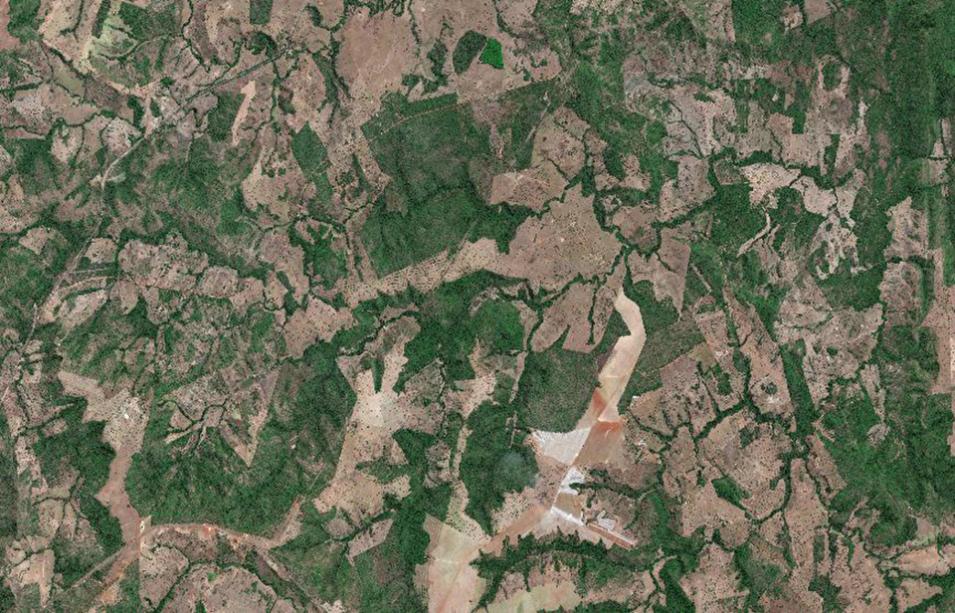 Visualization of central Brazil using the GeoEye-1 Level 1B Multispectral 4-Band Satellite Imagery product.