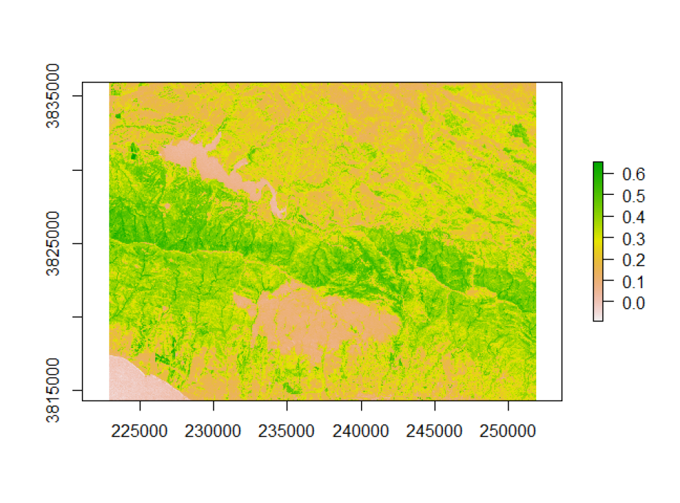 ASTER L1T TOA Reflectance-derived NDVI