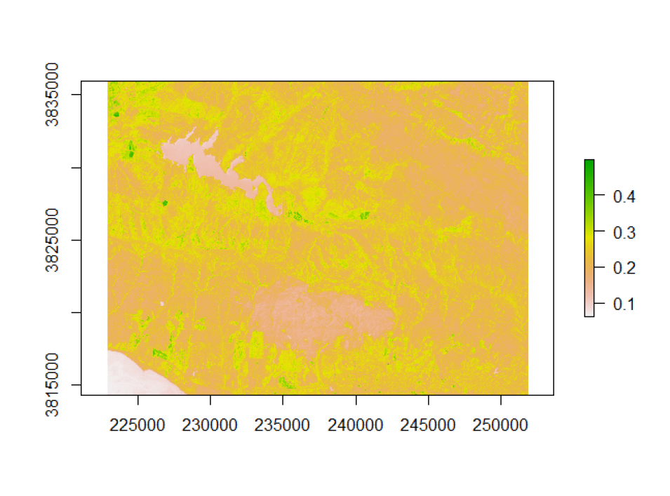 Cropped ASTER L1T Band 3 TOA Reflectance over Santa Barbara and Lake Cachuma.