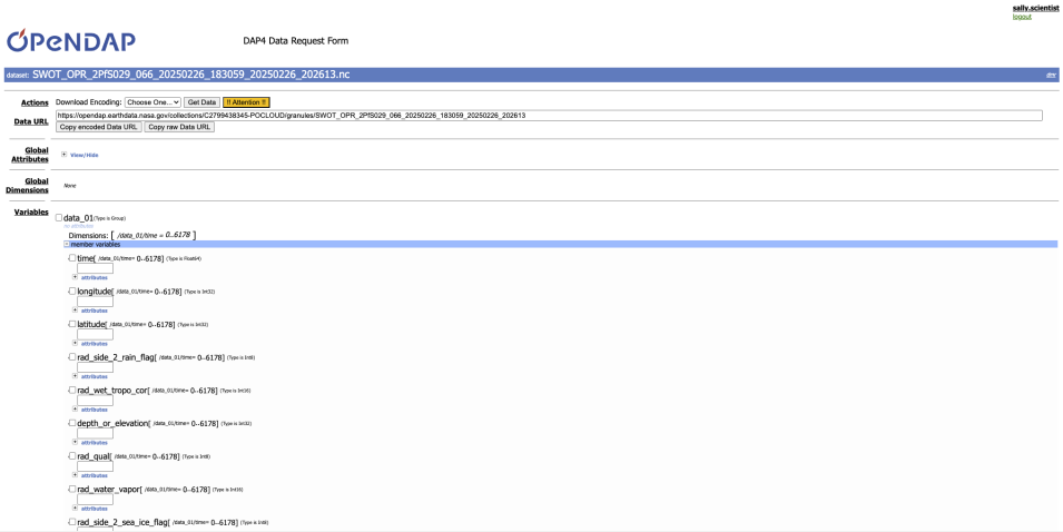 Screenshot of the DAP4 Data Request Form within a web browser. 