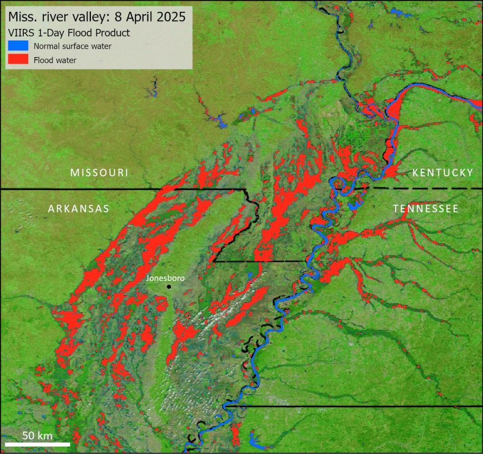 Flooding in the Mississippi River Valley.