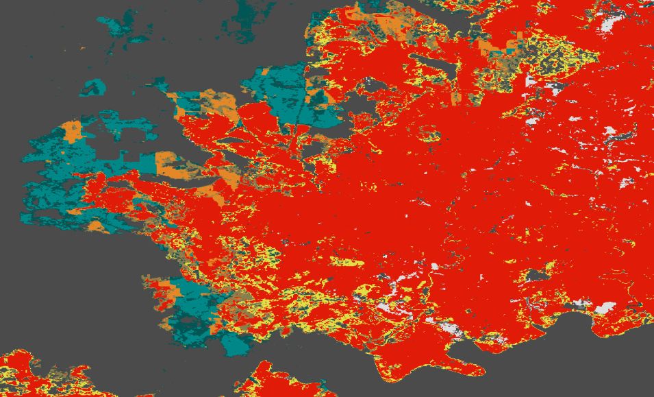 Worldview imagery of Grampians National Park.
