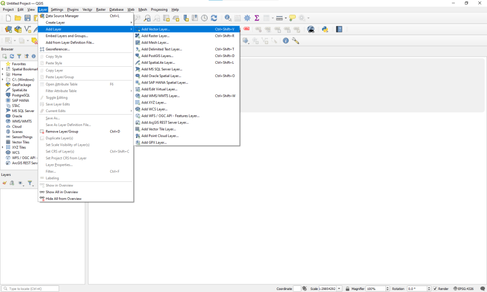 adding a downloaded vector layer in QGIS